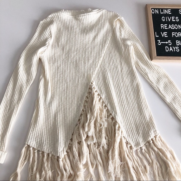 Eri + Ali  long sleeve open open back  sweatshirt - Picture 4 of 7